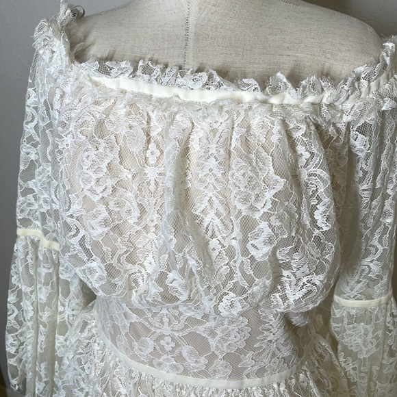 Tadashi Shoji Jacquin off shoulder lace dress size 10 - Picture 5 of 10